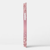 Coques Case-Mate iPhone Monogramme de script pailleté or rose (Verso / Droite)