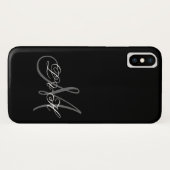 Coques Case-Mate iPhone Monogramme de script personnalisé Initiales Noir g (Dos (Horizontal))
