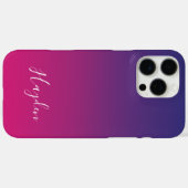 Coques Case-Mate iPhone Monogramme de script simple dégradé rose violet mo (Verso (horizontal))