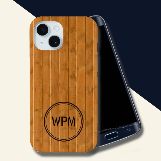 Coques Case-Mate iPhone Monogramme de style bois embouti