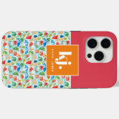 Coques Case-Mate iPhone Monogramme de style été amusant (Verso (horizontal))