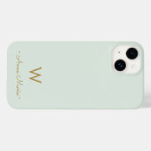 Coques Case-Mate iPhone Monogramme de style moderne vert sauge (Verso (horizontal))
