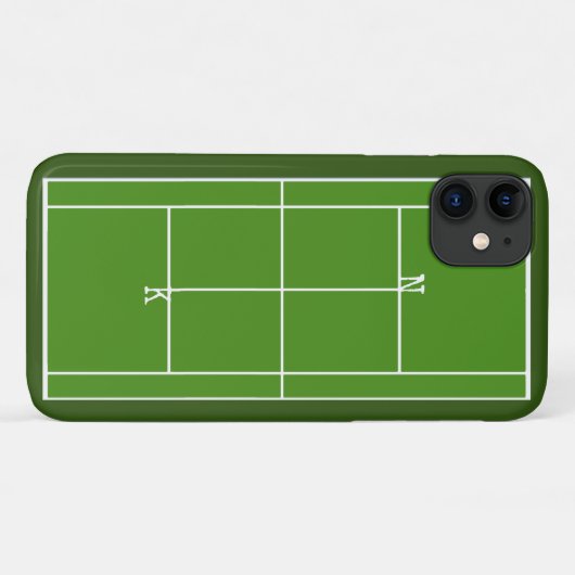Coques Case-Mate iPhone Monogramme de tennis (Dos (Horizontal))