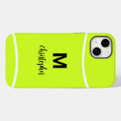 Coques Case-Mate iPhone Monogramme de tennis personnalisé Nom initial (Verso (horizontal))