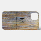 Coques Case-Mate iPhone Monogramme de texture de grain de bois no 4 (Verso (horizontal))
