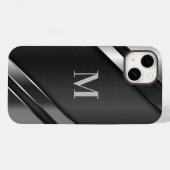 Coques Case-Mate iPhone Monogramme de texture métallique (Verso (horizontal))