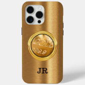 Coques Case-Mate iPhone Monogramme de thème Classé Gold Bar (Verso)