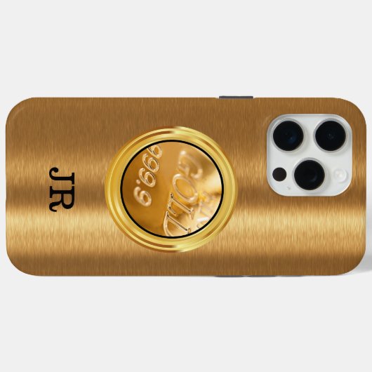 Coques Case-Mate iPhone Monogramme de thème Classé Gold Bar (Verso (horizontal))