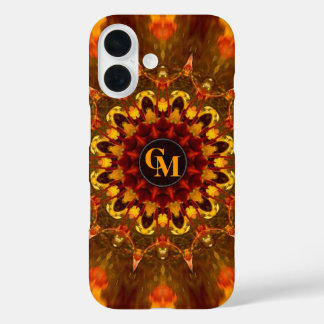 Coques iPhone 16 Monogramme de tournesol Batik