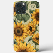 Coques Case-Mate iPhone Monogramme de tournesol du pays (Verso)