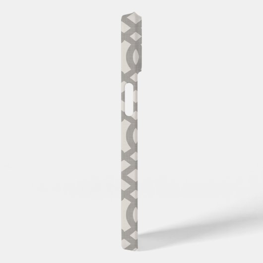 Coques Case-Mate iPhone Monogramme de Trellis gris rustique (Verso / Droite)