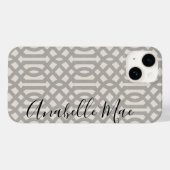 Coques Case-Mate iPhone Monogramme de Trellis gris rustique (Verso (horizontal))