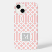 Coques Case-Mate iPhone Monogramme de Trellis rose et gris | Couleurs modi (Verso)