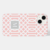 Coques Case-Mate iPhone Monogramme de Trellis rose et gris | Couleurs modi (Verso (horizontal))