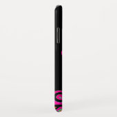 COQUES Case-Mate iPhone MONOGRAMME DÉCO ABSTRAIT FUCHSIA ROSE NOIR (Dos/Droite)