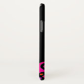 COQUES Case-Mate iPhone MONOGRAMME DÉCO ABSTRAIT FUCHSIA ROSE NOIR (Dos/Droite)