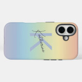 Coques Case-Mate iPhone Monogramme Dégradé Arc-en-ciel Pastel (Verso (horizontal))