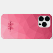 Coques Case-Mate iPhone Monogramme dégradé rose géométrique en maille (Verso (horizontal))