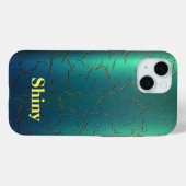 Coques Case-Mate iPhone monogramme dégradé vert à bleu Coque-Mate i (Verso (horizontal))