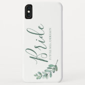 Coques Case-Mate iPhone Monogramme d'élégante mariée à la menthe (Dos)