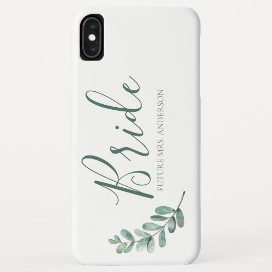 Coques Case-Mate iPhone Monogramme d'élégante mariée à la menthe (Dos)