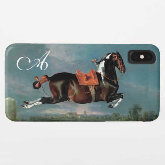 Coques Case-Mate iPhone Monogramme d'élevage du Cheval Piebald "Cehero" (Dos (Horizontal))
