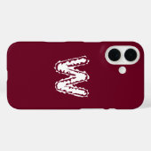 Coques Case-Mate iPhone Monogramme déplaisant blanc sur rouge (Verso (horizontal))