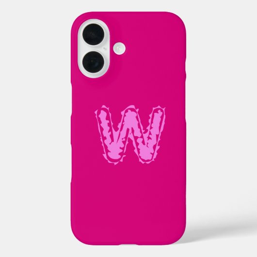 Coques Case-Mate iPhone Monogramme déplaisant rose sur rose (Verso)