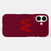 Coques Case-Mate iPhone Monogramme déplaisant rouge sur rouge (Verso (horizontal))