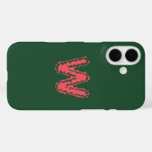 Coques Case-Mate iPhone Monogramme déplaisant s'accrochant rose sur vert (Verso (horizontal))