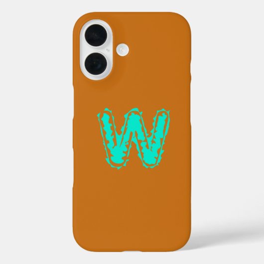 Coques Case-Mate iPhone Monogramme déplaisant vert toxique sur orange (Verso)