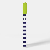 Coques Case-Mate iPhone Monogramme des bandes de Preppy bleu et vert de la (Verso / Droite)