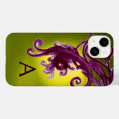 COQUES Case-Mate iPhone MONOGRAMME DES BERRIES ROUGES ET DES EAUX, JAUNE (Verso (horizontal))