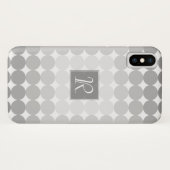 Coques Case-Mate iPhone Monogramme des cercles gris modernes (Dos (Horizontal))