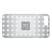 Coques Case-Mate iPhone Monogramme des cercles gris modernes (Dos (Horizontal))