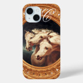 Coques Case-Mate iPhone Monogramme des Chevaux Chariot Blanc de Pharaon (Verso)
