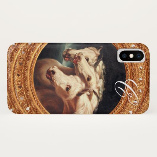 Coques Case-Mate iPhone Monogramme des Chevaux Chariot de Pharaon (Dos (Horizontal))