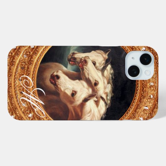 Coques Case-Mate iPhone Monogramme des Chevaux Chariot de Pharaon (Verso (horizontal))