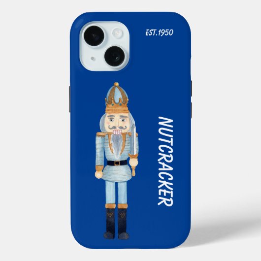 Coques Case-Mate iPhone Monogramme dessin animé tendance noisette bleu mar (Verso)
