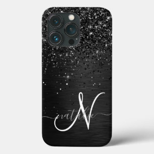 Case-Mate iPhone Case Monogramme d'étincelle à Parties scintillant noire
