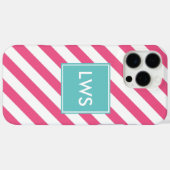 Coques Case-Mate iPhone Monogramme Diagonale rose (Verso (horizontal))