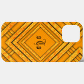 Coques Case-Mate iPhone Monogramme Diamants Orange Moderne (Verso (horizontal))