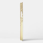 Coques Case-Mate iPhone Monogramme Diamants Paillettes Or Foncé (Verso / Droite)
