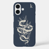 Coques Case-Mate iPhone Monogramme d'illustration de serpent botanique mys (Verso)