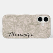 Coques Case-Mate iPhone Monogramme d'impression Vintage beige (Verso (horizontal))