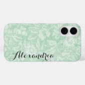 Coques Case-Mate iPhone Monogramme d'impression Vintage vert (Verso (horizontal))