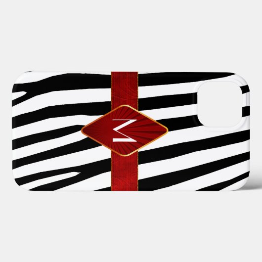 Coques Case-Mate iPhone Monogramme d'impression Zebra élégant (Verso (horizontal))