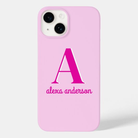 Coques Case-Mate iPhone Monogramme Dolly Rétro Rose chaud (Verso)
