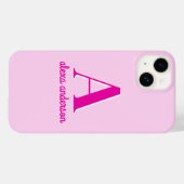 Coques Case-Mate iPhone Monogramme Dolly Rétro Rose chaud (Verso (horizontal))