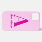 Coques Case-Mate iPhone Monogramme Dolly Rétro Rose chaud (Verso (horizontal))